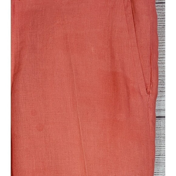 MALVI Castaneda Moda Joven Linen Pants Coral Size 36 - Picture 3 of 5